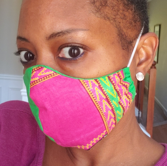 Cloth Face Mask 3 Layer Ankara Print FREE w BUNDLE - Picture 6 of 8